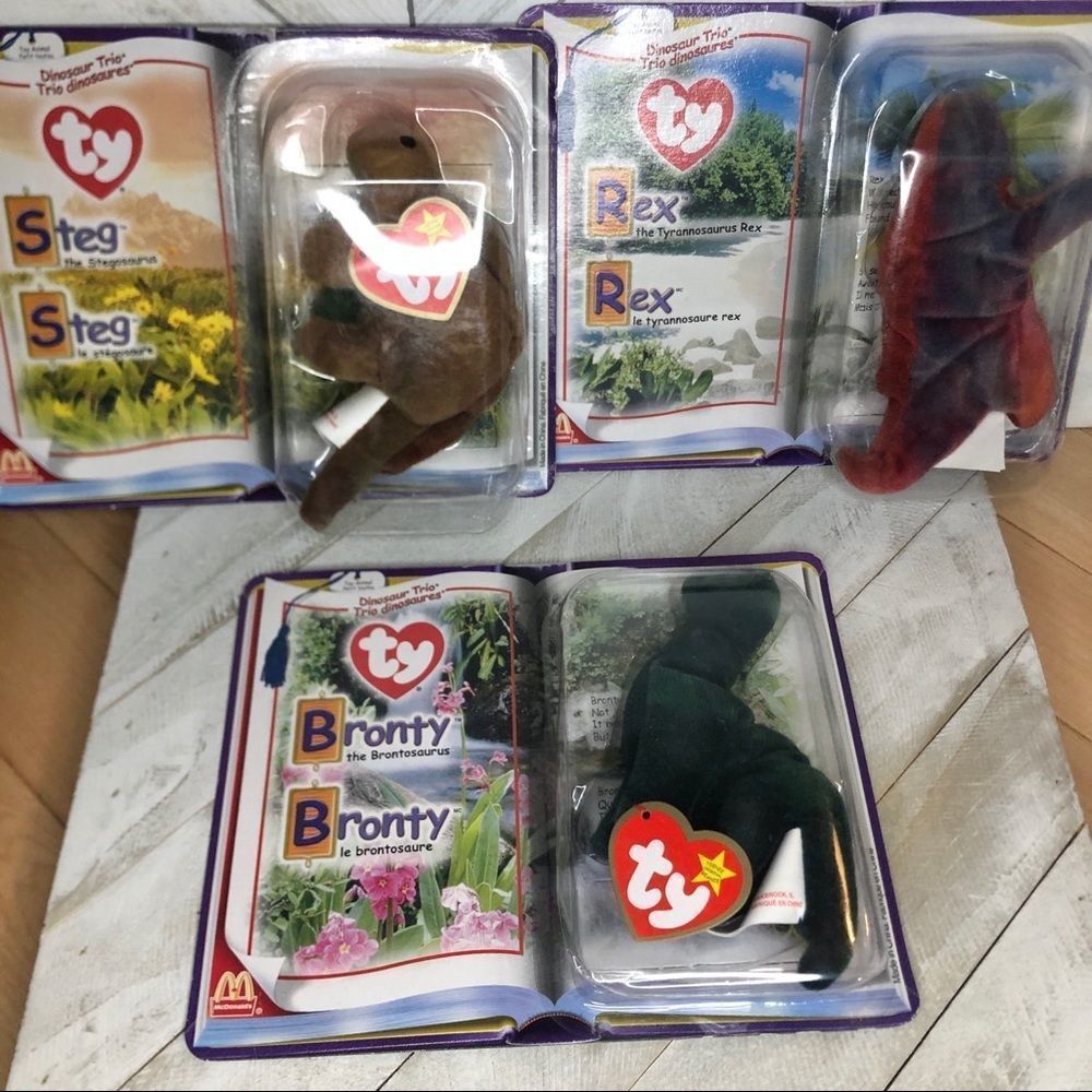 Ty tiny beanie babies dinosaurs bundle of 3